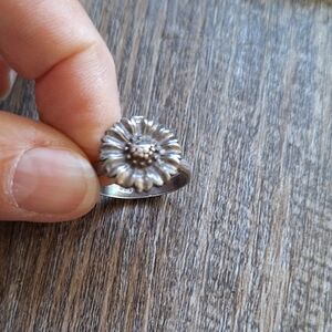 925 Silver Sunflower Floral Ring